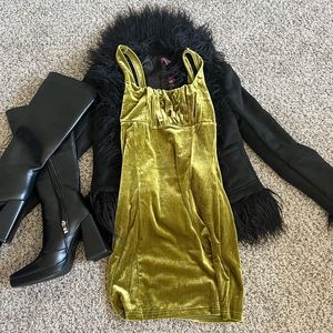 Green Velvet Mini dress